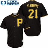 Women's Majestic Pittsburgh Pirates #21 Roberto Clemente Replica Black Alternate Cool Base MLB Jersey