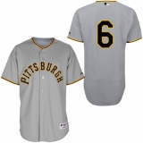 Men's Majestic Pittsburgh Pirates #6 Starling Marte Authentic Grey 1953 Turn Back The Clock MLB Jersey