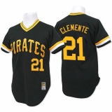 Men's Mitchell and Ness Pittsburgh Pirates #21 Roberto Clemente Replica Black Throwback MLB Jersey