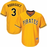 Youth Majestic Pittsburgh Pirates #3 Sean Rodriguez Replica Gold Alternate Cool Base MLB Jersey