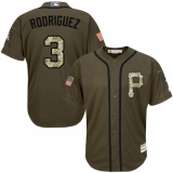 Men's Majestic Pittsburgh Pirates #3 Sean Rodriguez Replica Green Salute to Service MLB Jersey