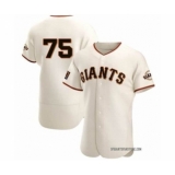 Men's San Francisco Giants #75 Camilo Doval Cream Flex Base Stitched Jersey