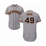 Men's San Francisco Giants #49 Jaylin Davis Grey Road Flex Base Authentic Collection Baseball Player Jersey