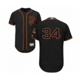 Men's San Francisco Giants #34 Mike Gerber Black Alternate Flex Base Authentic Collection Baseball Player Jersey