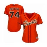 Women's San Francisco Giants #74 Jandel Gustave Authentic Orange Alternate Cool Base Baseball Player Jersey