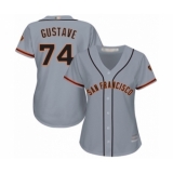Women's San Francisco Giants #74 Jandel Gustave Authentic Grey Road Cool Base Baseball Player Jersey