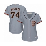 Women's San Francisco Giants #74 Jandel Gustave Authentic Grey Road 2 Cool Base Baseball Player Jersey