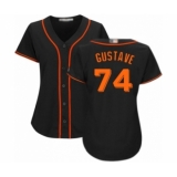 Women's San Francisco Giants #74 Jandel Gustave Authentic Black Alternate Cool Base Baseball Player Jersey