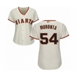 Women's San Francisco Giants #54 Reyes Moronta Authentic Cream Home Cool Base Baseball Player Jersey