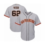 Youth San Francisco Giants #62 Logan Webb Authentic Grey Road Cool Base Baseball Player Jersey