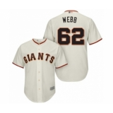 Youth San Francisco Giants #62 Logan Webb Authentic Cream Home Cool Base Baseball Player Jersey