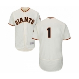 Men's San Francisco Giants #1 Kevin Pillar Cream Home Flex Base Authentic Collection Baseball Jersey
