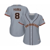 Women's San Francisco Giants #8 Gerardo Parra Replica Grey Road Cool Base Baseball Jersey