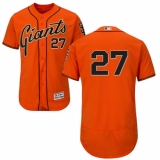 Men's Majestic San Francisco Giants #27 Juan Marichal Orange Alternate Flex Base Authentic Collection MLB Jersey