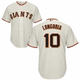 Youth Majestic San Francisco Giants #10 Evan Longoria Authentic Cream Home Cool Base MLB Jersey