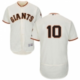 Men's Majestic San Francisco Giants #10 Evan Longoria Cream Home Flex Base Authentic Collection MLB Jersey