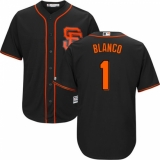 Youth Majestic San Francisco Giants #1 Gregor Blanco Authentic Black Alternate Cool Base MLB Jersey