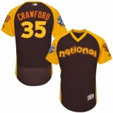 Men's Majestic San Francisco Giants #35 Brandon Crawford Brown 2016 All-Star National League BP Authentic Collection Flex Base MLB Jersey
