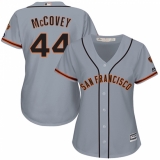 Women's Majestic San Francisco Giants #44 Willie McCovey Authentic Grey Road Cool Base MLB Jersey