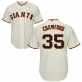 Youth Majestic San Francisco Giants #35 Brandon Crawford Replica Cream Home Cool Base MLB Jersey