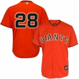 Men's Majestic San Francisco Giants #28 Buster Posey Replica Orange Old Style MLB Jersey