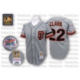 Men's Mitchell and Ness San Francisco Giants #22 Will Clark Authentic Grey Throwback MLB Jersey