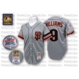 Men's Mitchell and Ness San Francisco Giants #9 Matt Williams Authentic Grey Throwback MLB Jersey