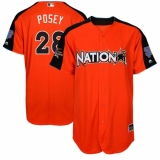 Men's Majestic San Francisco Giants #28 Buster Posey Replica Orange National League 2017 MLB All-Star MLB Jersey