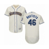 Men's Seattle Mariners #46 Gerson Bautista Cream Alternate Flex Base Authentic Collection Baseball Player Jersey