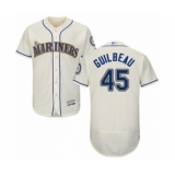 Men's Seattle Mariners #45 Taylor Guilbeau Cream Alternate Flex Base Authentic Collection Baseball Player Jersey