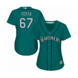 Women's Seattle Mariners #67 Matt Festa Authentic Teal Green Alternate Cool Base Baseball Player Jersey