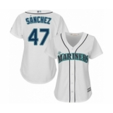 Women's Seattle Mariners #47 Ricardo Sanchez Authentic White Home Cool Base Baseball Player Jersey