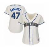 Women's Seattle Mariners #47 Ricardo Sanchez Authentic Cream Alternate Cool Base Baseball Player Jersey