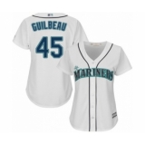 Women's Seattle Mariners #45 Taylor Guilbeau Authentic White Home Cool Base Baseball Player Jersey