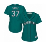 Women's Seattle Mariners #37 Zac Grotz Authentic Teal Green Alternate Cool Base Baseball Player Jersey