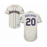 Men's Seattle Mariners #20 Dan Vogelbach Cream Alternate Flex Base Authentic Collection Baseball Jersey