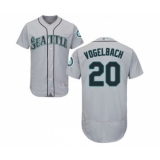 Men's Seattle Mariners #20 Dan Vogelbach Grey Road Flex Base Authentic Collection Baseball Jersey