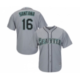 Men's Seattle Mariners #16 Domingo Santana Replica Grey Road Cool Base Baseball Jersey