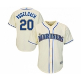 Youth Seattle Mariners #20 Dan Vogelbach Replica Cream Alternate Cool Base Baseball Jersey
