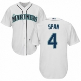 Youth Majestic Seattle Mariners #4 Denard Span Replica White Home Cool Base MLB Jersey