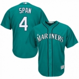Men's Majestic Seattle Mariners #4 Denard Span Replica Teal Green Alternate Cool Base MLB Jersey