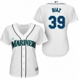 Women's Majestic Seattle Mariners #39 Edwin Diaz Replica White Home Cool Base MLB Jersey