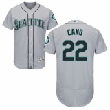 Men's Majestic Seattle Mariners #22 Robinson Cano Grey Road Flex Base Authentic Collection MLB Jersey