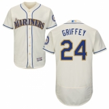 Men's Majestic Seattle Mariners #24 Ken Griffey Cream Alternate Flex Base Authentic Collection MLB Jersey