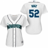 Women's Majestic Seattle Mariners #52 Carlos Ruiz Authentic White Home Cool Base MLB Jersey