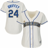 Women's Majestic Seattle Mariners #24 Ken Griffey Authentic Cream Alternate Cool Base MLB Jersey