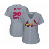 Women's St. Louis Cardinals #29 Alex Reyes Authentic Grey Road Cool Base Baseball Player Jersey