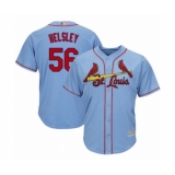 Youth St. Louis Cardinals #56 Ryan Helsley Authentic Light Blue Alternate Cool Base Baseball Player Jersey