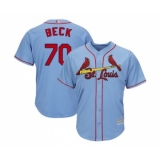 Men's St. Louis Cardinals #70 Chris Beck Replica Light Blue Alternate Cool Base Baseball Jersey