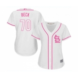 Women's St. Louis Cardinals #70 Chris Beck Replica White Fashion Cool Base Baseball Jersey